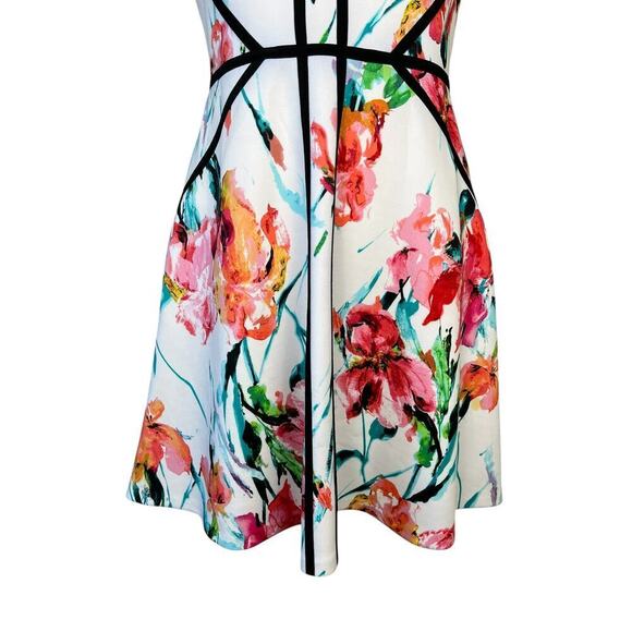 Studio One Floral Dress Sleeveless White Knee Length A Line Spring Petite Size 6 - Picture 6 of 10